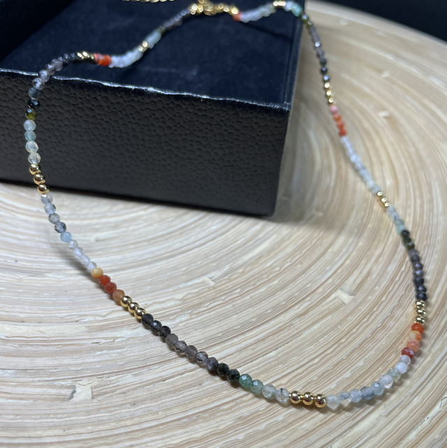 Natural Stone Bead Necklace Red