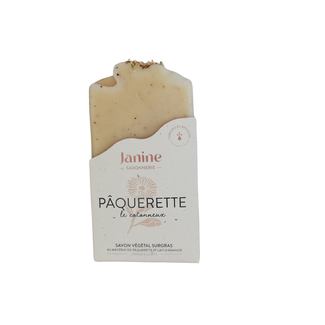 Savon artisanal saponifié à froid - Pâquerette - Sans huiles essentielles - Janine