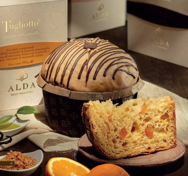 Tugliotto Arancia Cioccolato bianco e Pepite di caramello salato - incarto - 500gr 