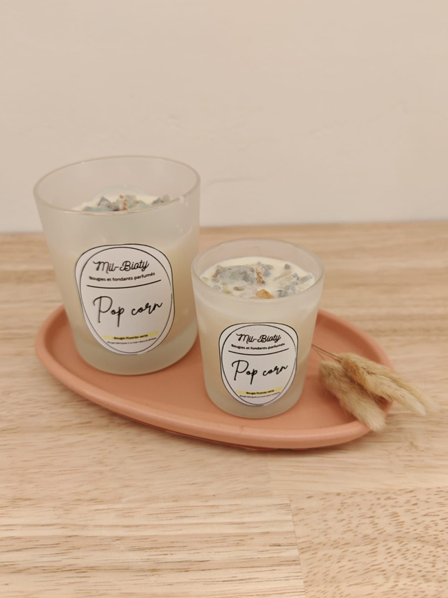 Bougie Fluorite verte : Pop corn