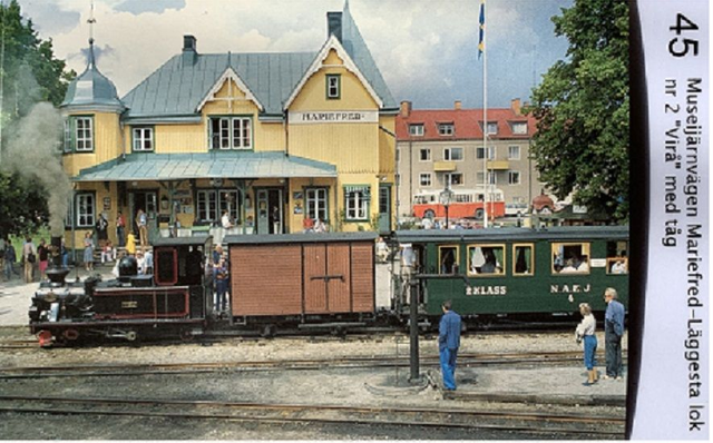 45. Museijärnvägen Mariefred-Läggesta med lok nr 2 "Vira" med tåg