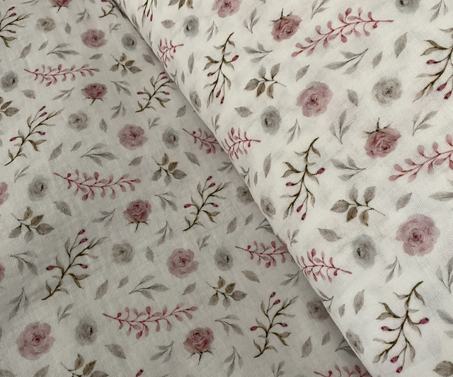 Musselin 0,5m kleine Blumen 