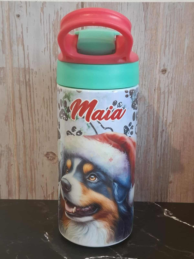 Gourde 350 ml berger australien de Noël personnalisable