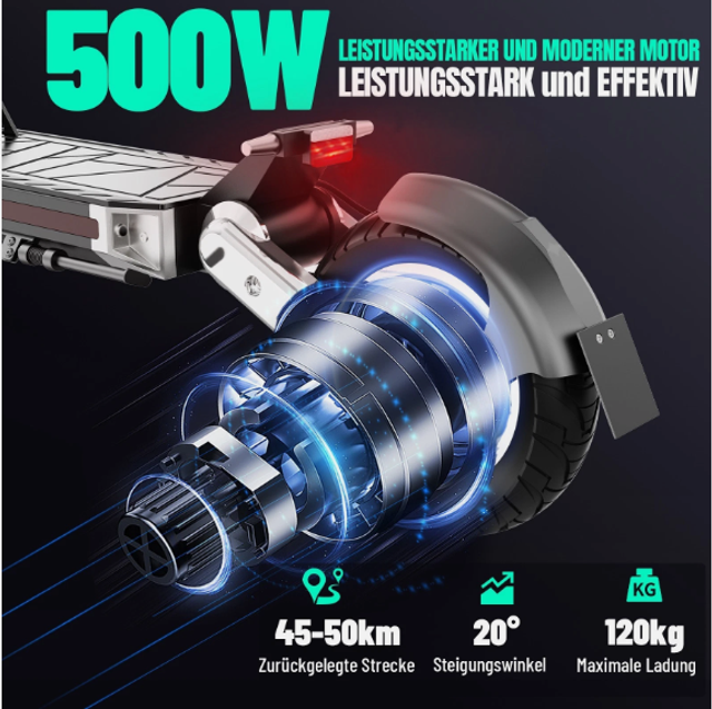 Trottinette électrique G2, moteur 500W, batterie 48V 13Ah, capacité de charge 150kg