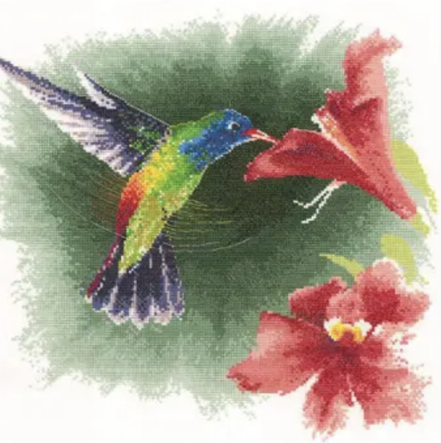  Hummingbird in Flight Counted Cross Stitch Kit, John Clayton, Heritage Crafts
