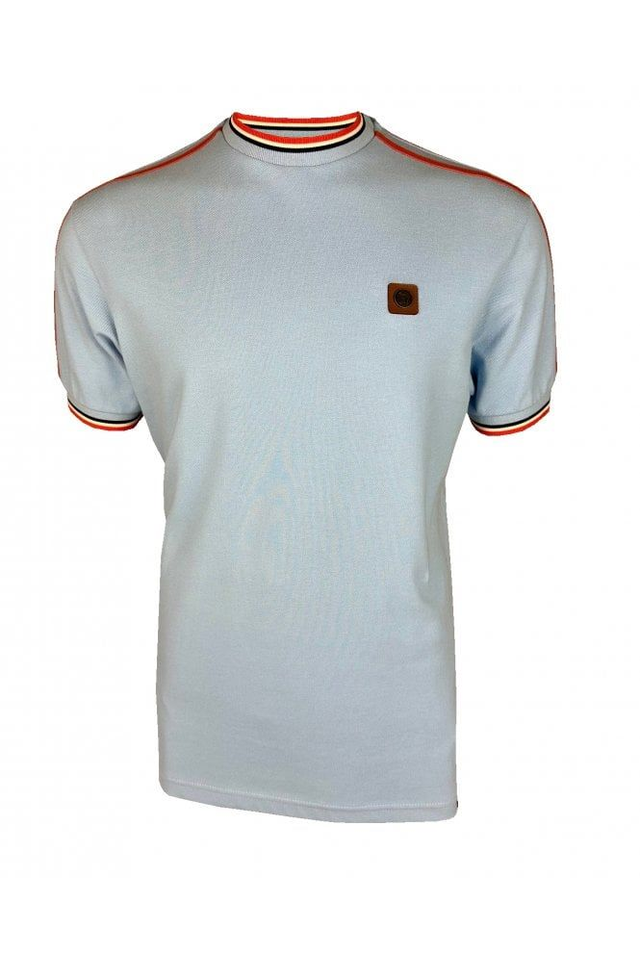 Trojan TC-1042 Three Colour Tipped Pique Polo - Powder