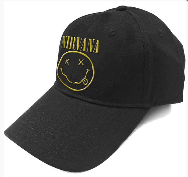 NIRVANA UNISEX BASEBALL CAP: LOGO &amp; HAPPY FACE