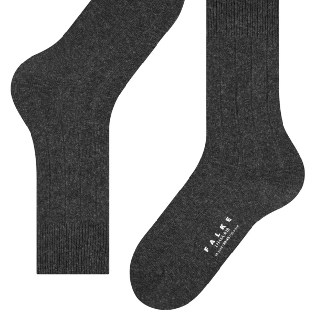 Falke Lhasa Rib Heren Sokken Anthra Mel