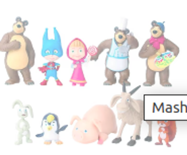 Masha en de Beer actiefiguren set 10 stuks (4 tot 7cm)