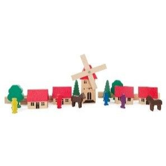 20001 Dorf mit  Windmühle 053/1013