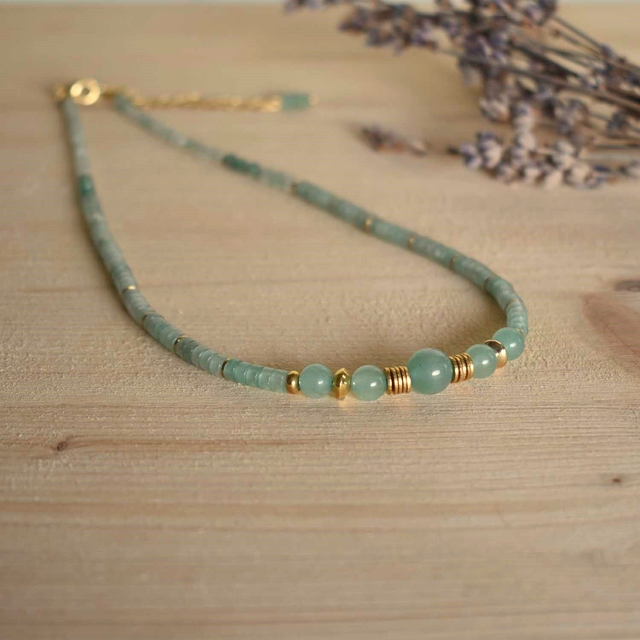 Ras du cou rond en aventurine