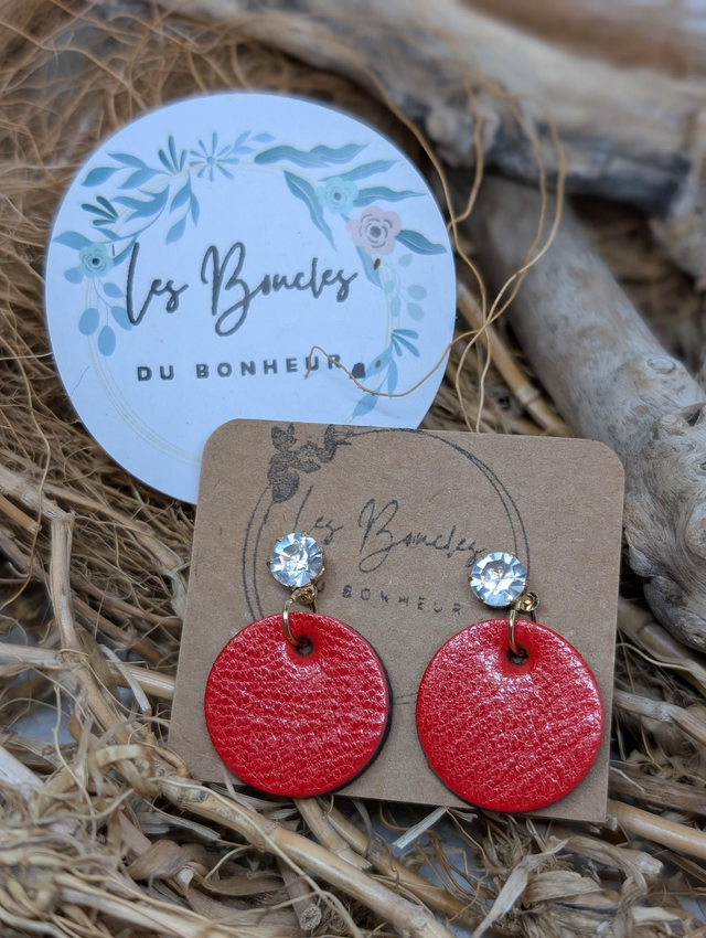 Boucles d&#039;oreilles Anti Gaspi rouge orange ag060