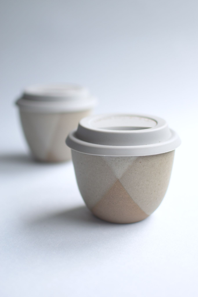 Travel Cup/Keep cup (small) - Crossing lines