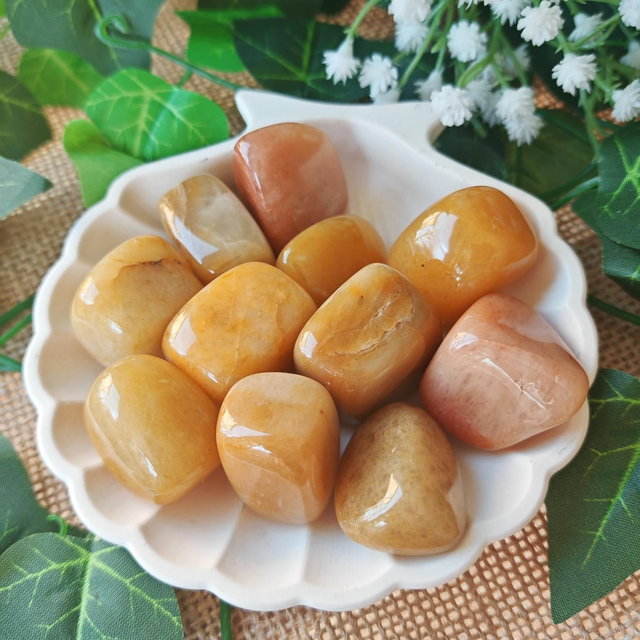 pierre roulée aventurine jaune cubique 20 à 40 mm