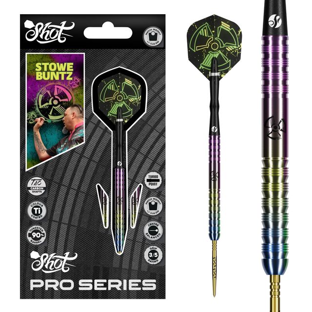 Shot Pro Series Stowe Buntz 3.0 90% Tungsten Darts - 23 gr