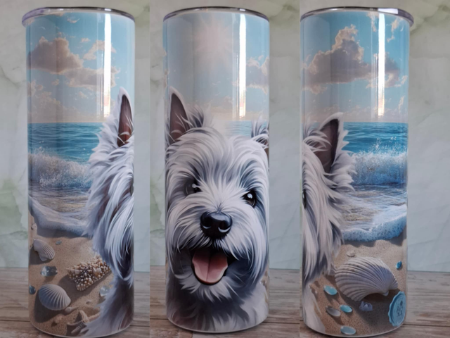 Gourde Canette plage westie