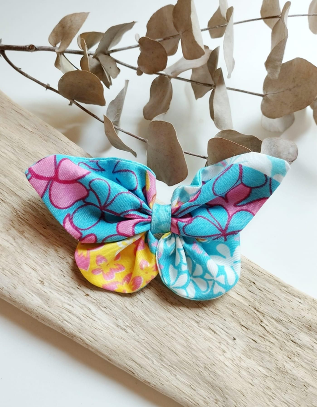 Barrette Papillon - Bleu Pacifique