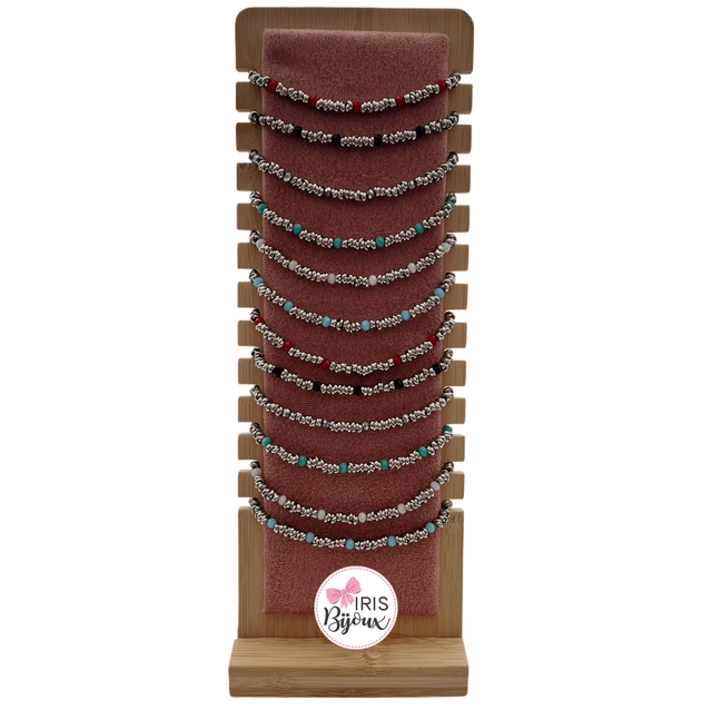 Bracciale unisex nodini e semicristalli 