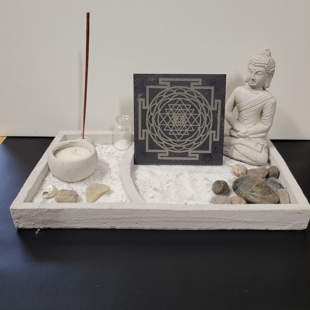 Dessous de verre ardoise "sri yantra"