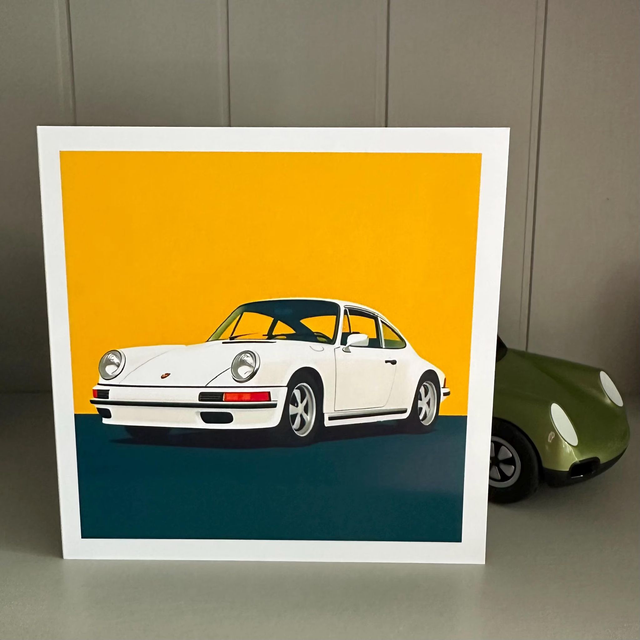 Porsche 911 Restomod Pop Art Greeting Card: Car Enthusiast Gift