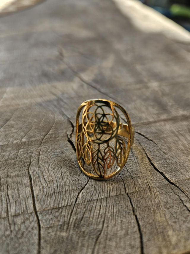 Bague attrape reve doré