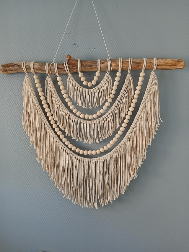 Suspension murale en macramé bohème chic