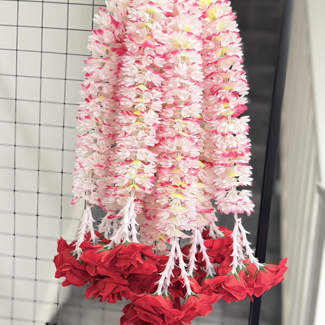 Red rose hanging garlands (pair)