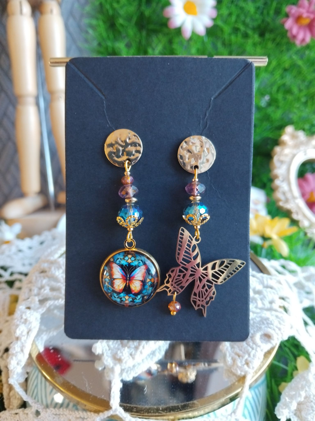 boucles d'oreilles papillon