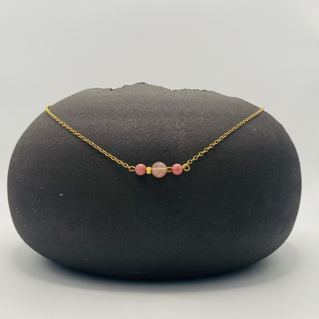Collier Romy - quartz rose