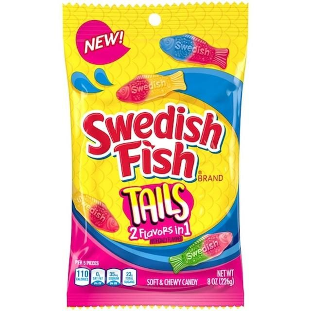 Swedish Fish Tails 2 Flavors In 1 Soft &amp; Chewy Candy Assorted