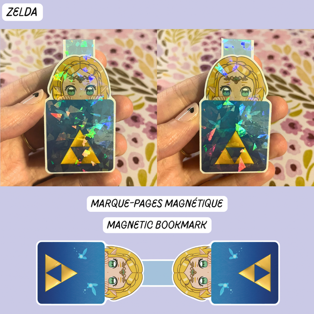 Marque-pages magnétique holographique Zelda