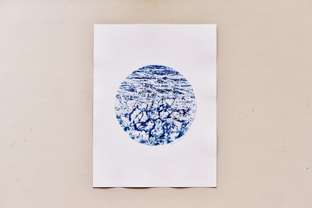 Affiche cyanotype photo de la mer - Cosmogonie, Saint-Malo 