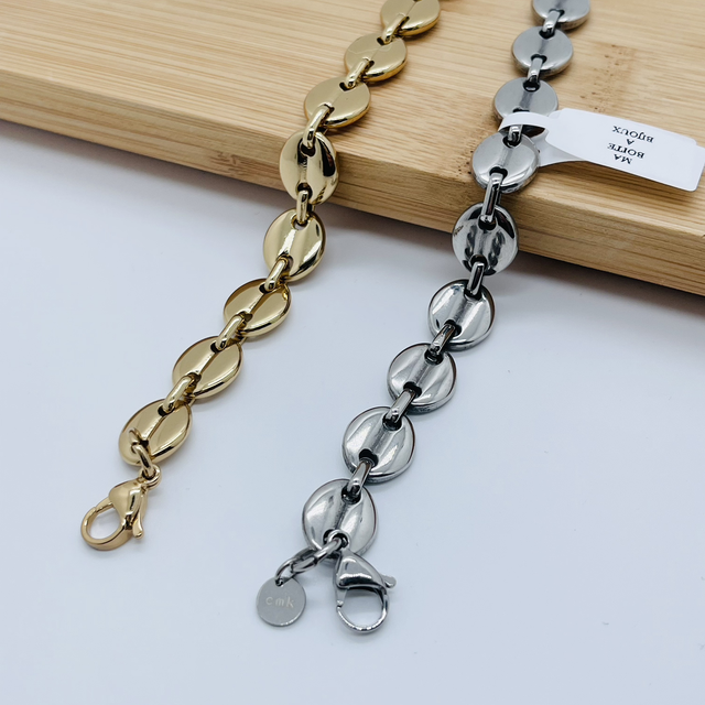 Bracelet maille grain de café 12 mm homme