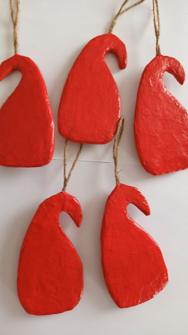 SUSPENSION PERE NOEL, en papier mâché, fait main, décoration unique de Noël