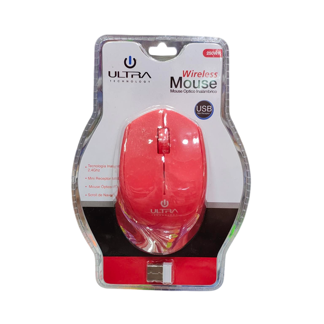 Mouse Inalambrico Ultra / Rojo