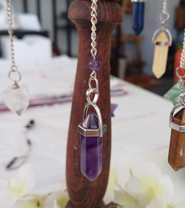 Amethyst with Quartz Pendulum