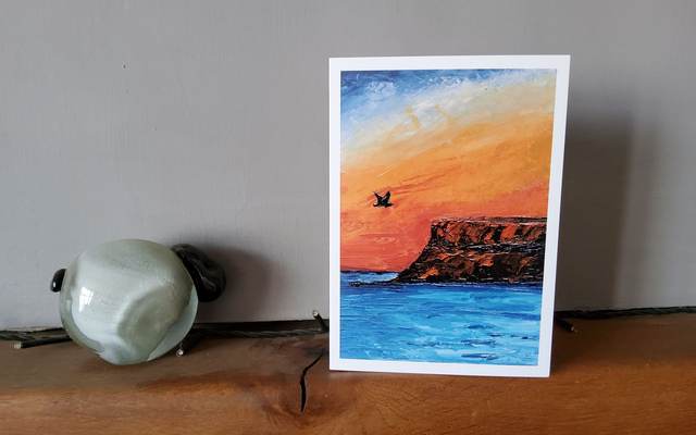 Huntcliff Saltburn-by-the-sea. Art card.