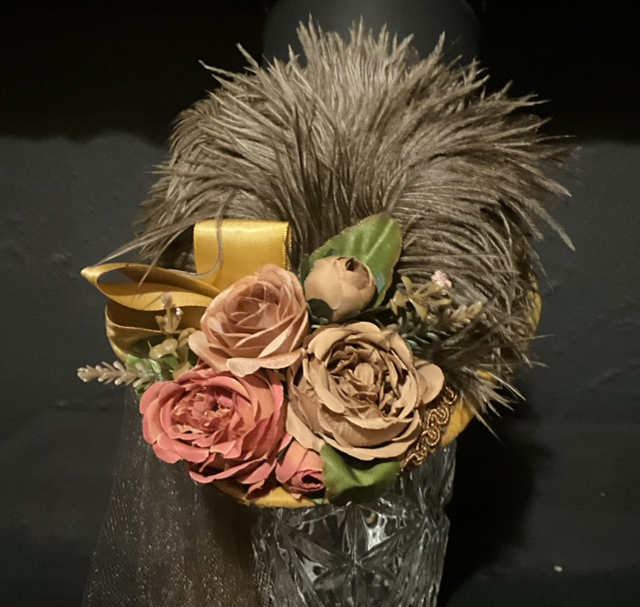 Victorian Style Hat (Gold&amp; Brown)