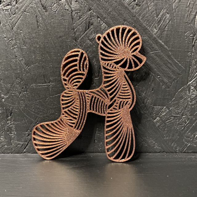 3D - Poodle Asian Brown Sparkle