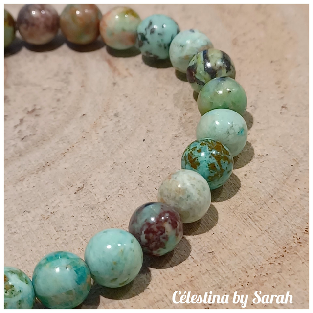 Bracelet Turquoise du Pérou 6mm Taille Dame