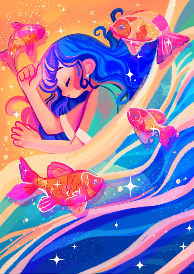 PRINT ORIGINAL - Sleeping in the Ocean’s Arms