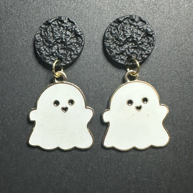 Cute White Ghost Stud Earrings