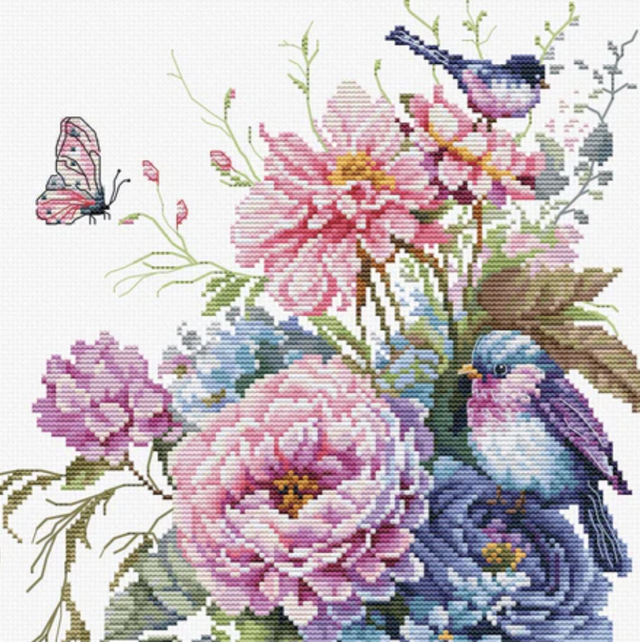 Luca-S counted cross stitch Kit The Birds-Summer
