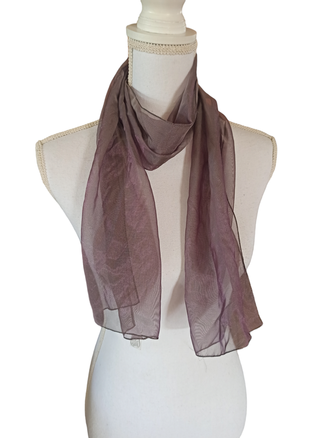 Écharpe transparente prune