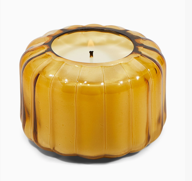 Design Works - Ripple Glass Candle (128g) - Golden Ember