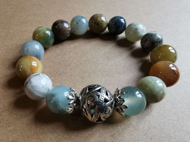 Bracelet mélange de Jade - pierres de 12 mm