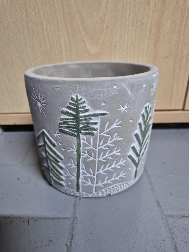 Cache pot déco sapins diamètre 12,5cm