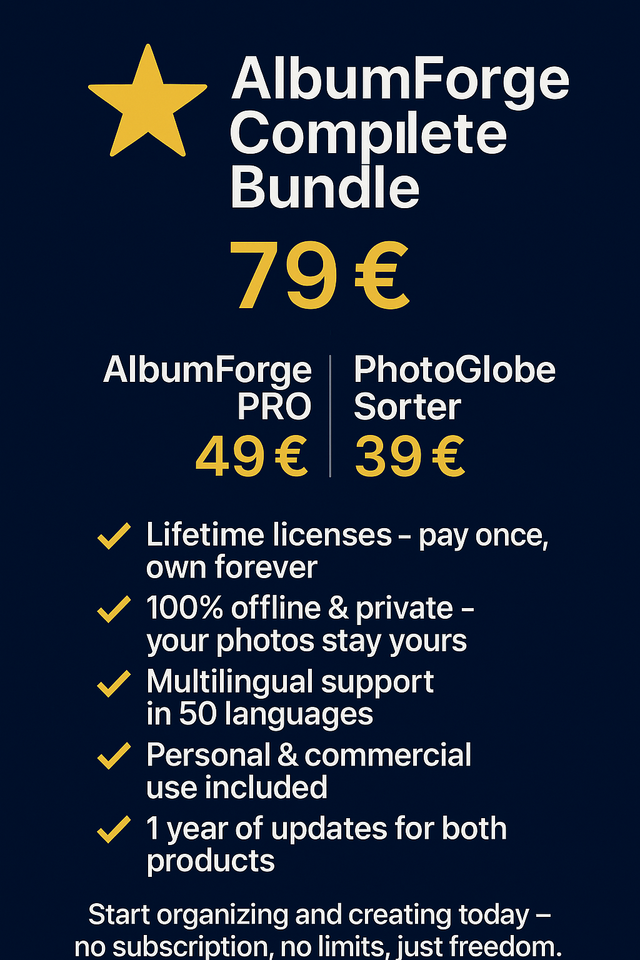AlbumForge Complete Bundle: Organize &amp; Create Your Photo Legacy — Special Offer €79