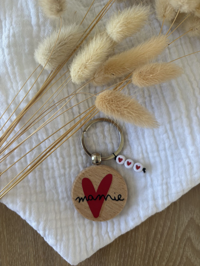 Porte-clés coeur - Mamie