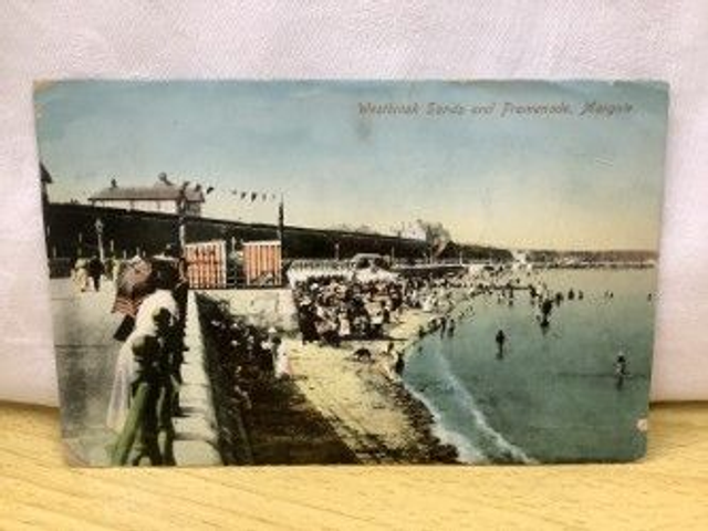 Margate, Westbrook Sands and Promenade, Kent, Posted 1919 J. Welch &amp; Sons postcard. Our Ref No. R199 £2.50